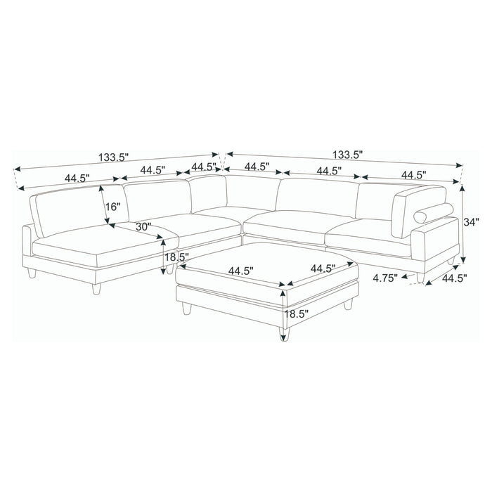 Modern Modular Sectional With Adjustable Back Support