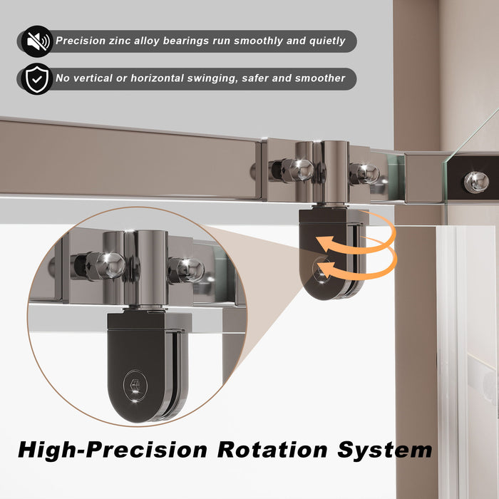 Frameless Neo Angle Shower Door WithTempered Glass
