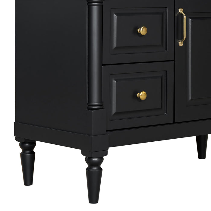 Freestanding Bathroom Vanity With Sink, Adjustable Shelf, Flip Drawer
