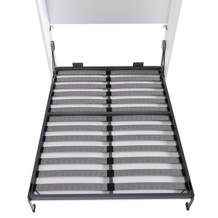 Queen Murphy Bed, Foldable Wall Bed, Space Saving Design For Bedrooms - White