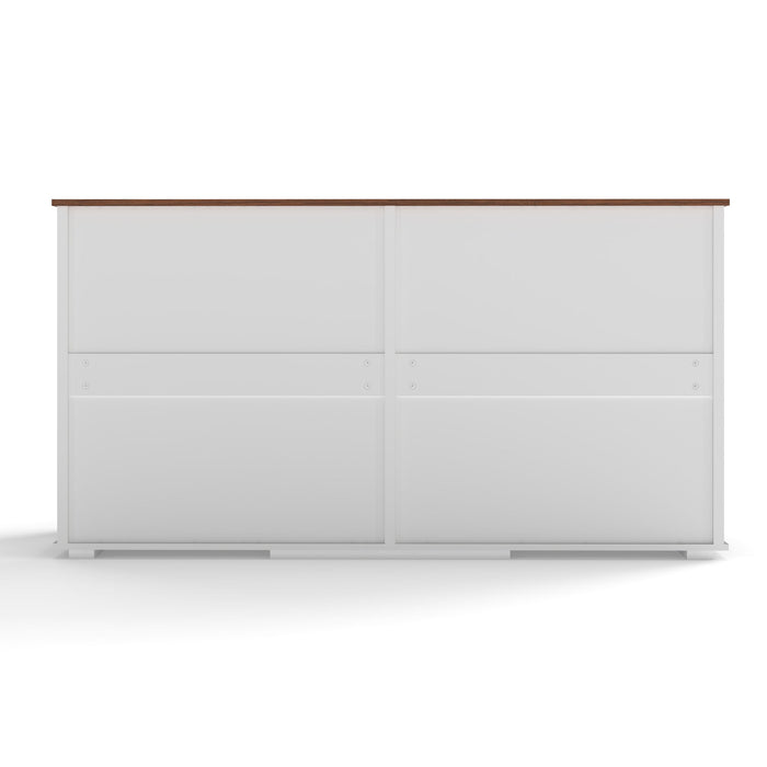 Large Dog Crate, Water Resistant Indoor Pets Furniture Double Dog Crates - Brown White