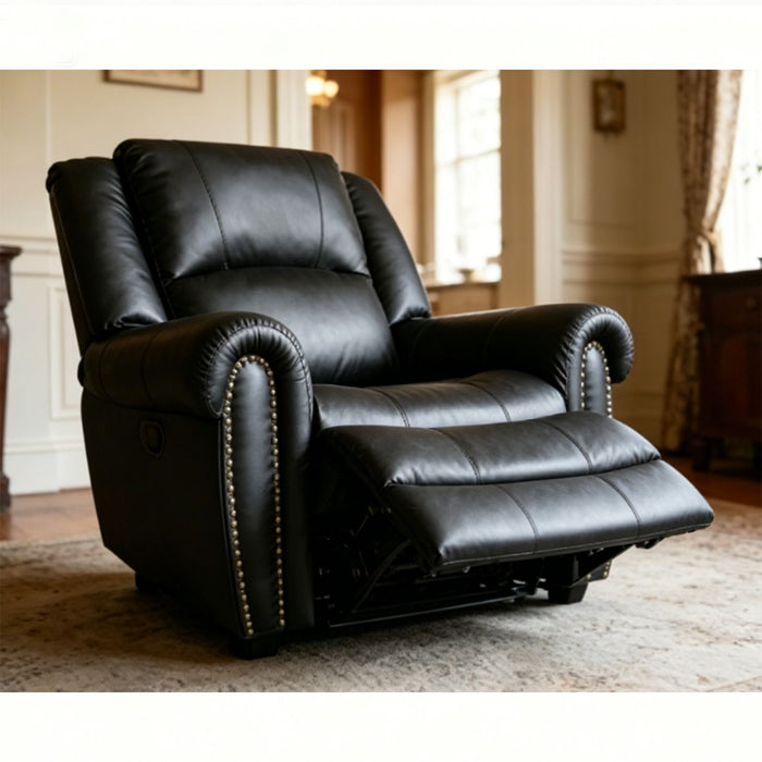 Electric Elderly Chair With 360° Swivel, Manual Button Control, Soft Plush Armchair For Living Room - Black