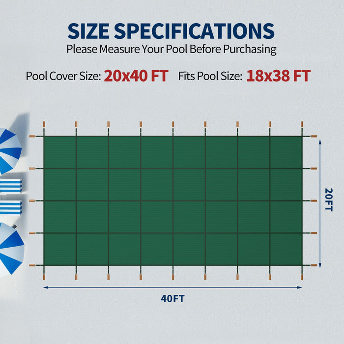 Swimming Pool Safety Cover For Underground Pools - Green
