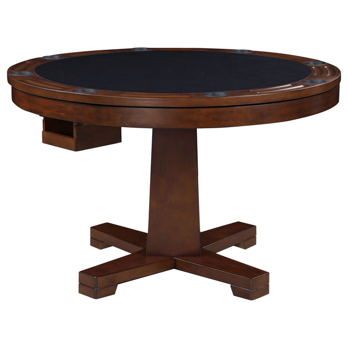 Calloway - Round Game Table With Pedestal Base - Dark Brown