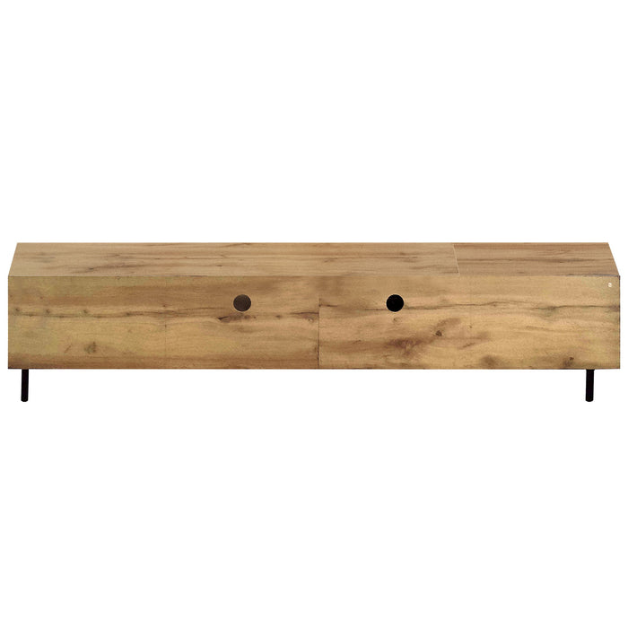 78" TV Stand For TVs Up To 85" With Closed Storage, Living Room Entertainment Center - Natural Wood