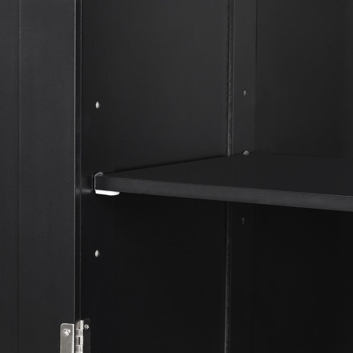 Tall Freestanding Bathroom Storage Cabinet With Adjustable Shelf And 2 Drawers