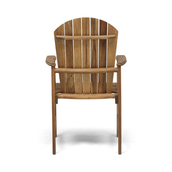 Outdoor Weather Resistant Acacia Wood Adirondack Dining Chairs (Set of 2)