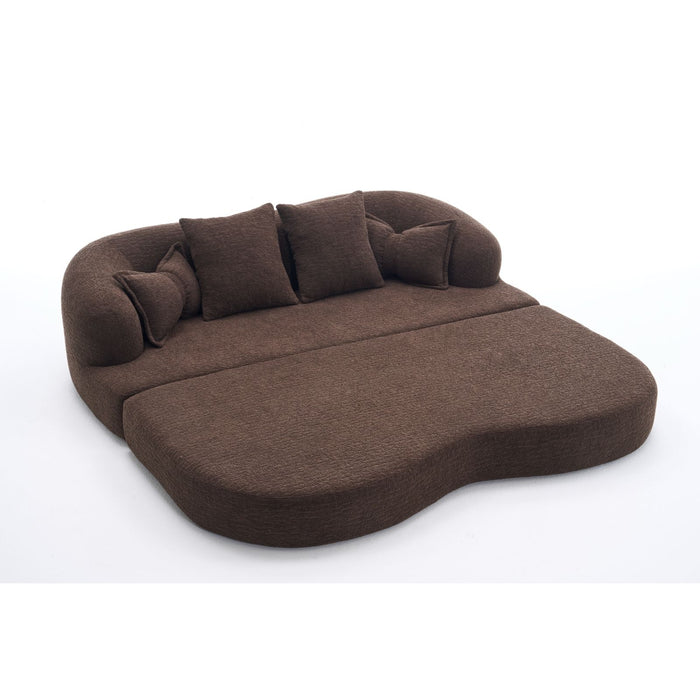 Foldable Sofa Bed, Boneless Couch Convertible Sleeper With 4 Pillows