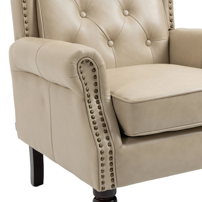 Modern Accent Armchair With Sturdy Wood Legs