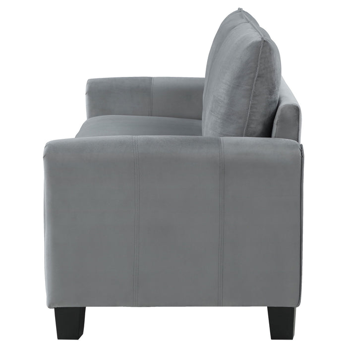 Dixon - Upholstered Sofa With Rounded Arms And Texture - Gray