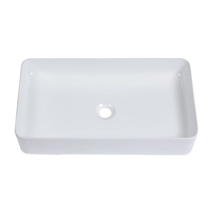 Modern Ceramic Rectangular Bathroom Vessel Sink With European Design