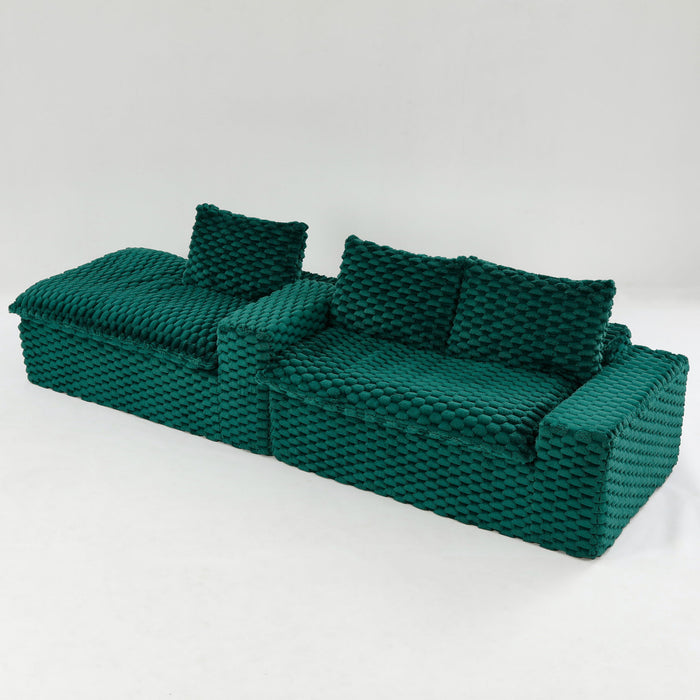 Modular Sofa, Convertible Twin Seat With Chaise Lounge