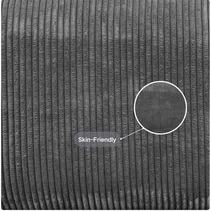 Oversized Ottoman Footrest Extra Seat Living Room - Dark Gray