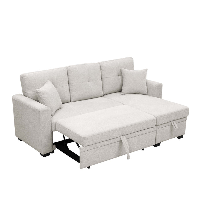 Upholstered Sectional With Pull Out Bed And Chaise Storage