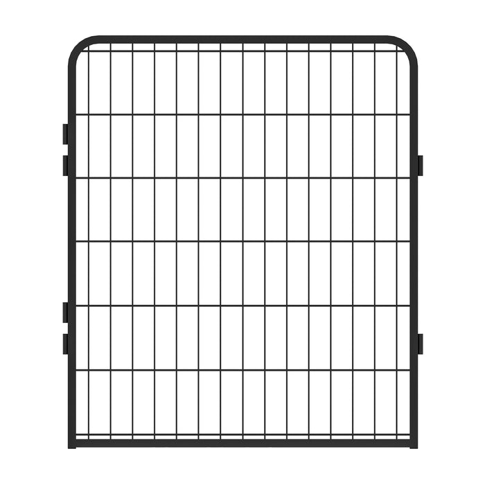108.27" 16 Panels Heavy Duty Metal Playpen With Door, Dog Fence Pet Exercise Pen For Outdoor - Black