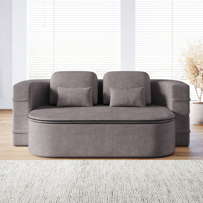 2 In 1 Foldable Sofa Bed With Multi Functional Blanket, Floor Lounge Sofa