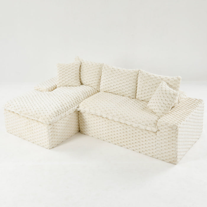 Modular Sofa, Convertible Twin Seat With Chaise Lounge