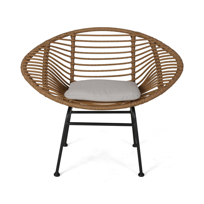 Cordella - Outdoor Woven Wicker Chairs With Cushions, (Set of 2)