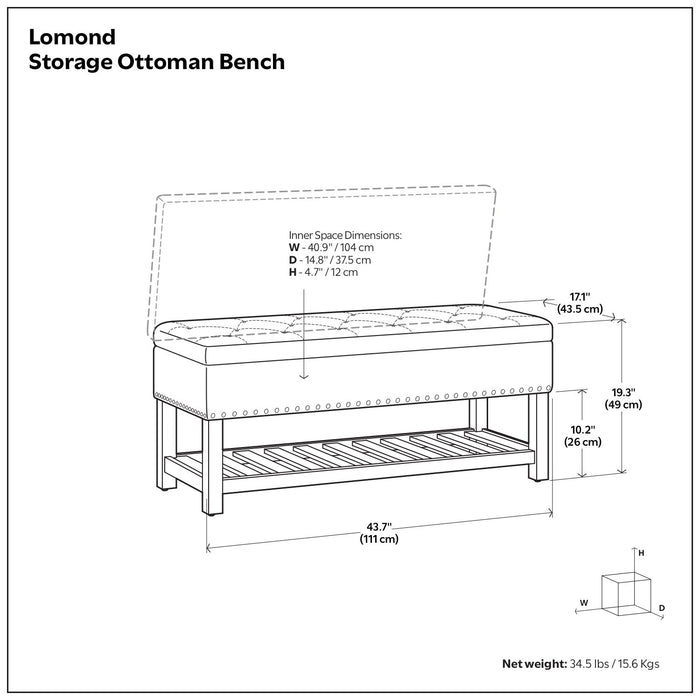 Lomond - Upholstered Storage Ottoman Bench