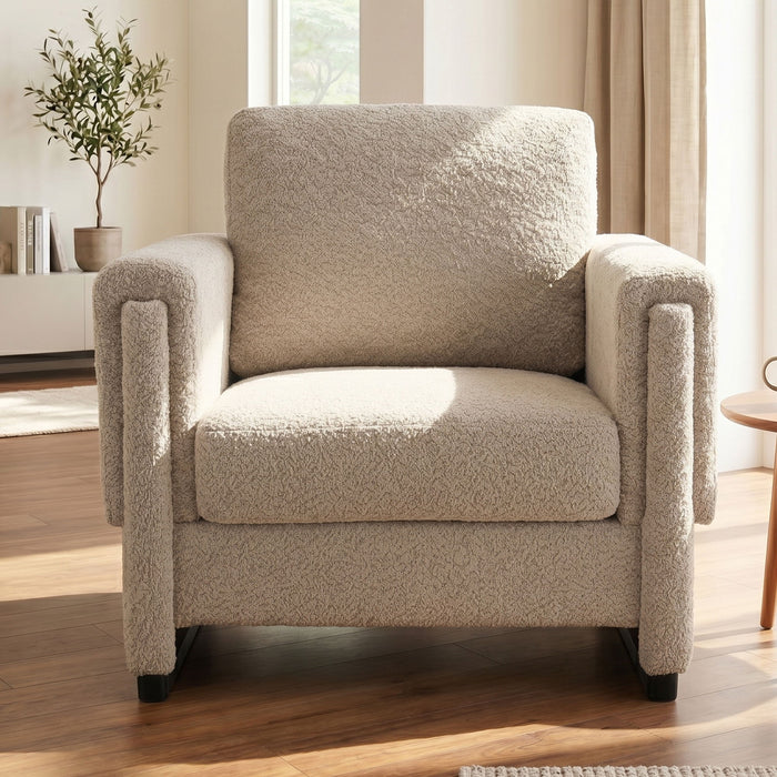 Upholstered Accent Armchair With Square Arm