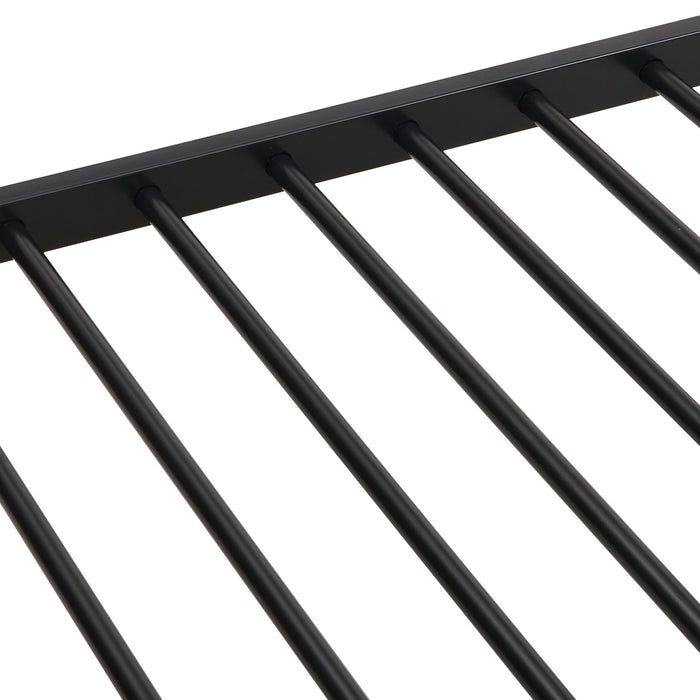 Modern Metal Bunk Bed, Full Over Full, No Box Spring Needed - Black