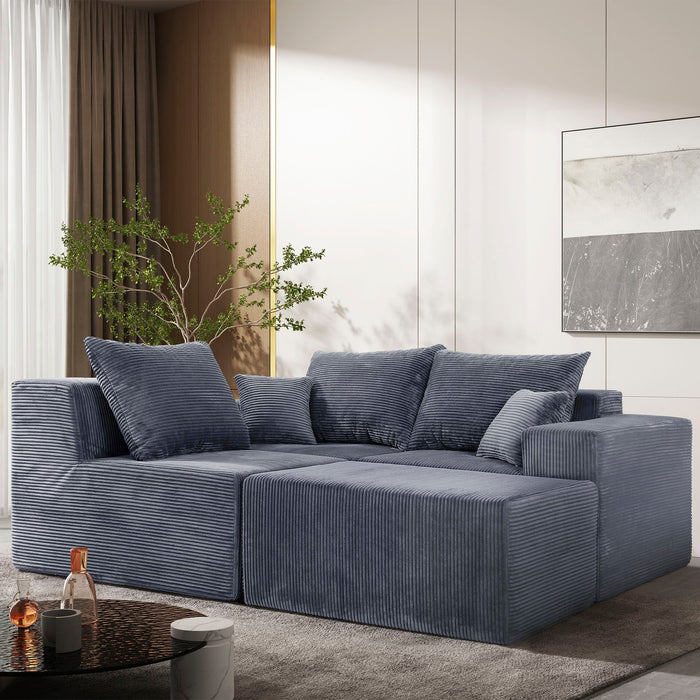 Modular Sectional Sofa, Convertible Couch With Chaise Corduroy
