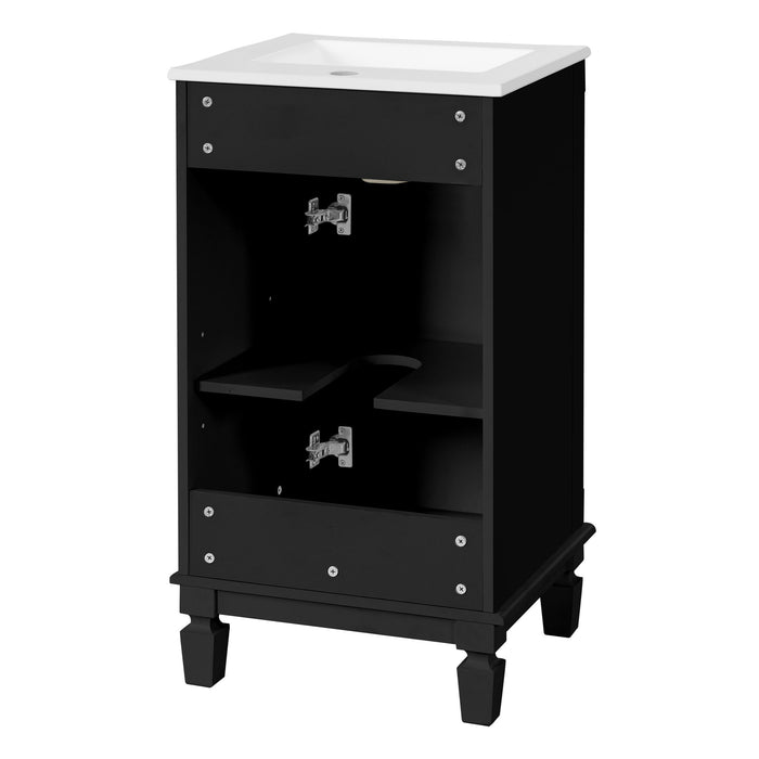Bathroom Vanity With Sink, Soft-Closing Door, Adjustable Shelf