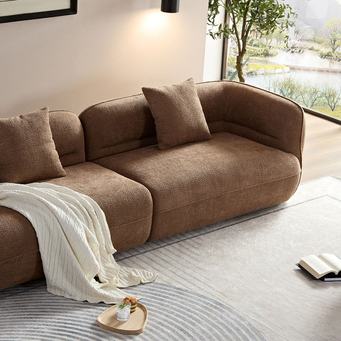 Sectional Sofa With Durable Fabric, Solid Wood Frame, And High Density Sponge Fill