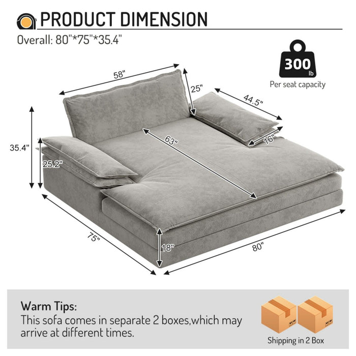 Comfortable Oversized Double Chaise Lounge Chair
