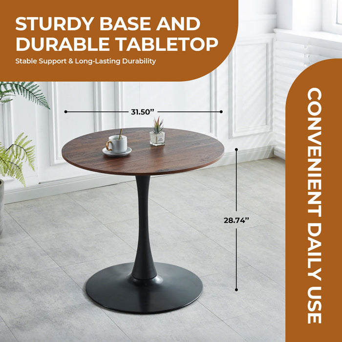 Mid-Century Tulip Table With Round Top, Pedestal Base