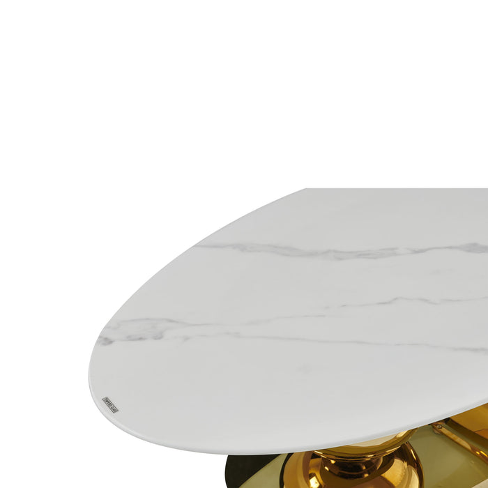 Oval Coffee Table With Geometric Precision