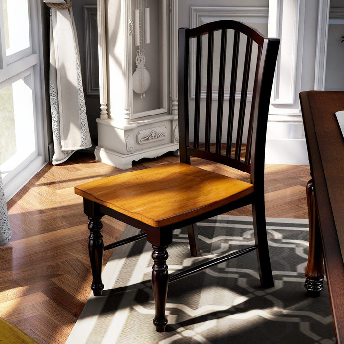Dining Side Chairs (Set of 2) - Black / Oak