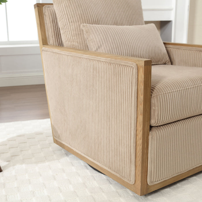 Comfy Accent Barrel Chair, 360 Degree Swivel