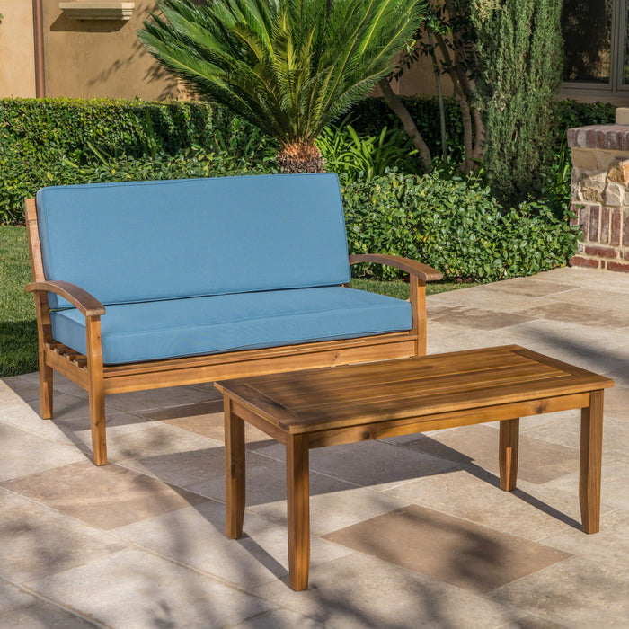 Outdoor Chat Set With Coffee Table And Loveseat
