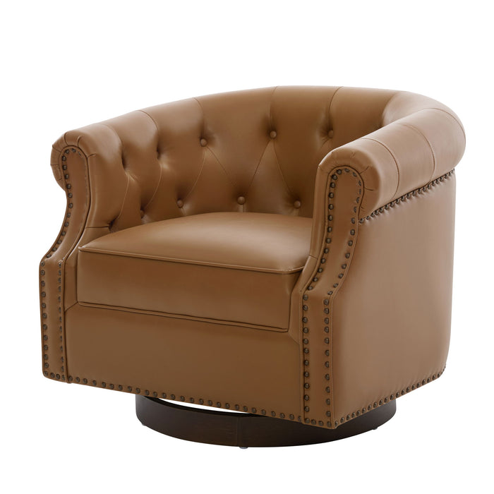 360° Swivel Accent Chair With Curved Back