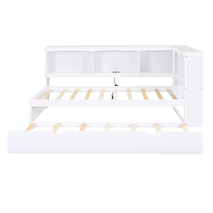 Daybed With Trundle, Storage Cabinets, USB Ports