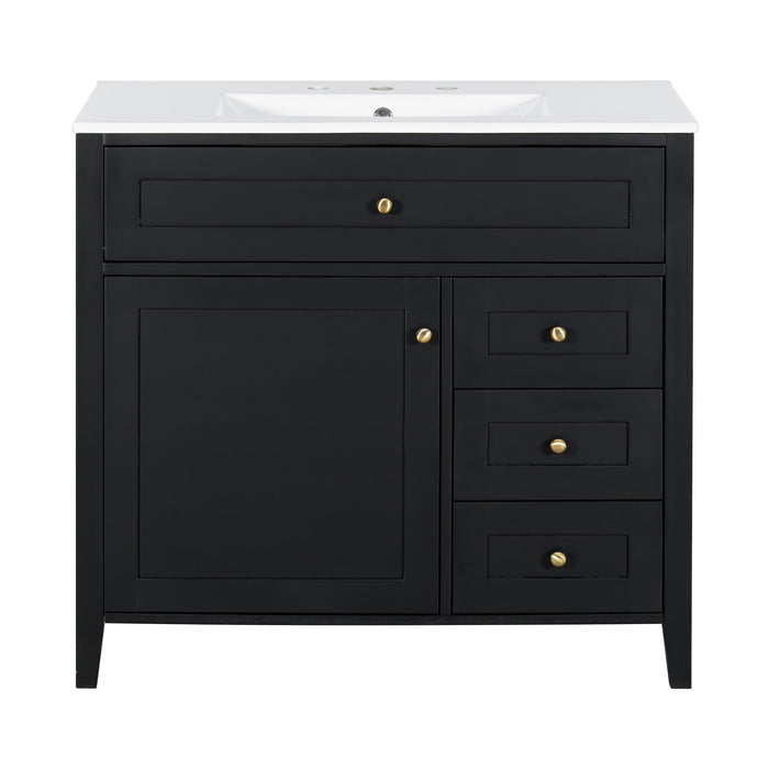 Bathroom Vanity With Sink, Cabinet With 3 Drawers And Adjustable Shelf