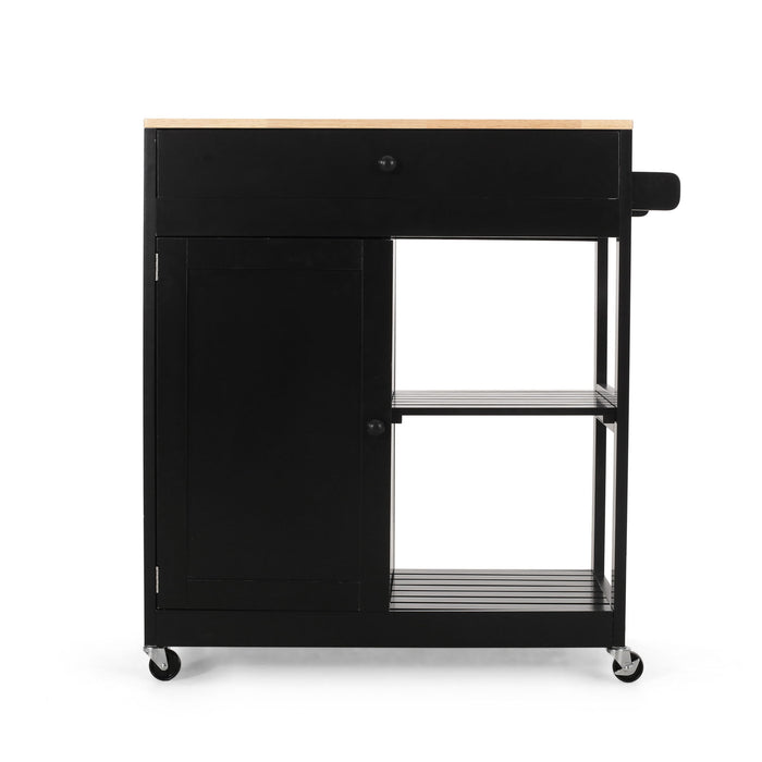 Lanier - Kitchen Cart With Wheels - Black