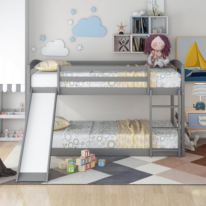 Durable Bunk Bed With Convertible Slide And Ladder