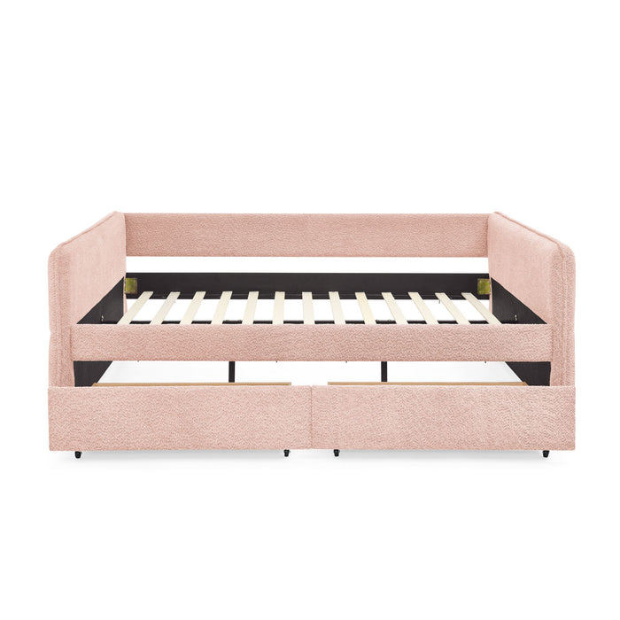 Upholstered Daybed & 2 Drawers