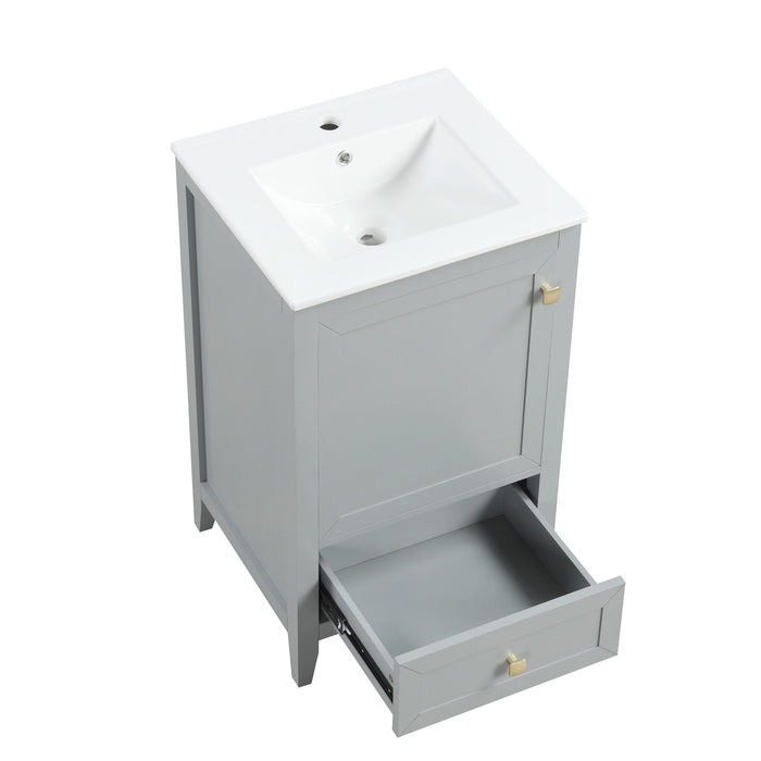 Bathroom Vanity With Sink, Soft Closing Cabinet Door, Storage Rack And Drawer