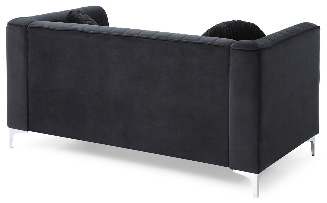 Glam Styled Micro Suede Velvet Loveseat