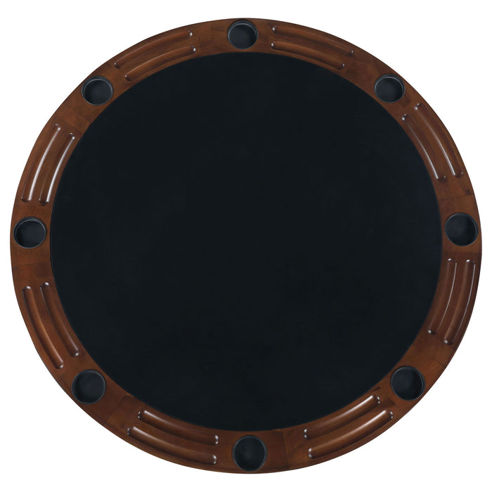 Calloway - Round Game Table With Pedestal Base - Dark Brown