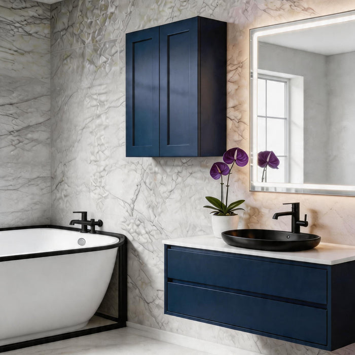 Shaker Wall Cabinet With Soft Close Hinges, Adjustable Shelves, Double Door