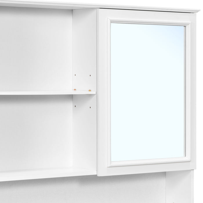 Double Sink Bathroom Vanity Set With Wall Mount Mirror Cabinet