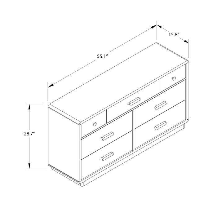Valencia - 7 Drawer Wide Dresser - Taupe