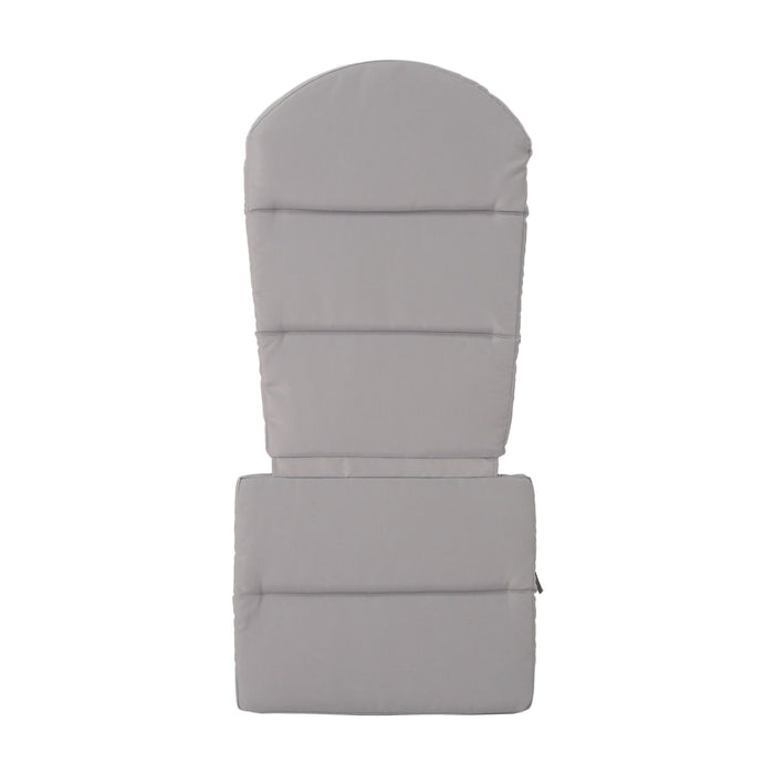 Outdoor Adirondack Chair Cushion With Water Resistant Fabric And Ties - Gray