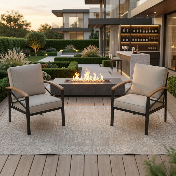 Outdoor Patio Armchair, All Weather (Set of 2)