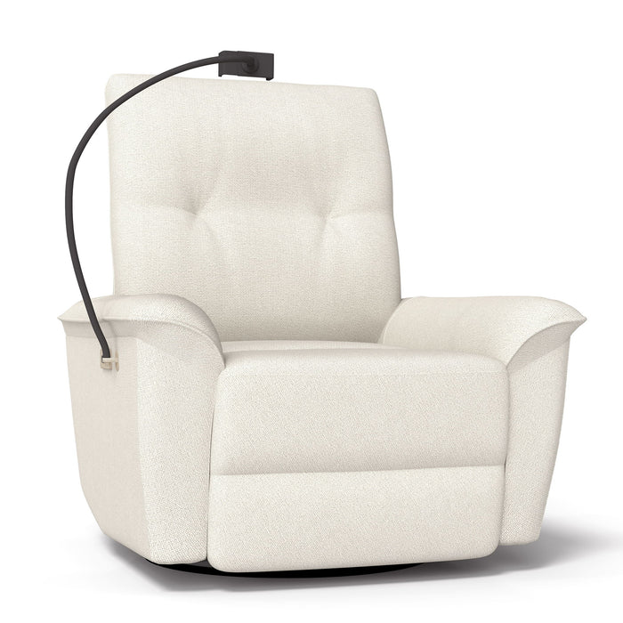270° Power Swivel Rocker Recliner Chair With Phone Holder, Electric Glider Reclining Sofa With USB Ports For Living Room Bedroom - Beige