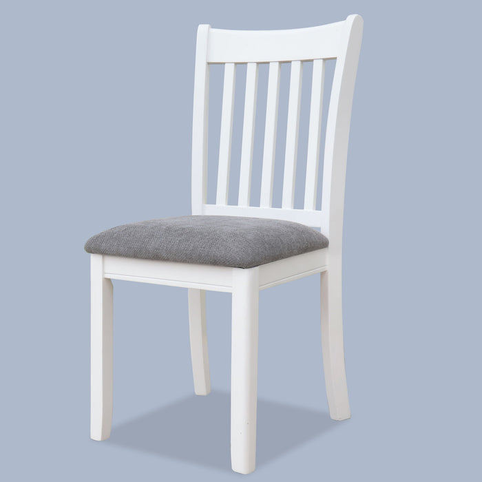 Modern Dining Chair, Wooden Back, Cushion Seats (Set of 2)